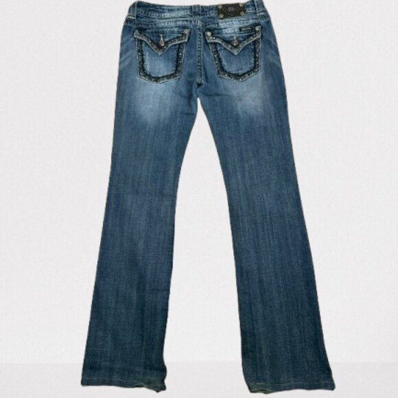 Miss Me Embellished Medium Wash Boot Cut Jeans Size 29 - Picture 6 of 11